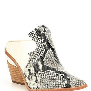 Gianni Bini Macnelle Snake Print Western Mules